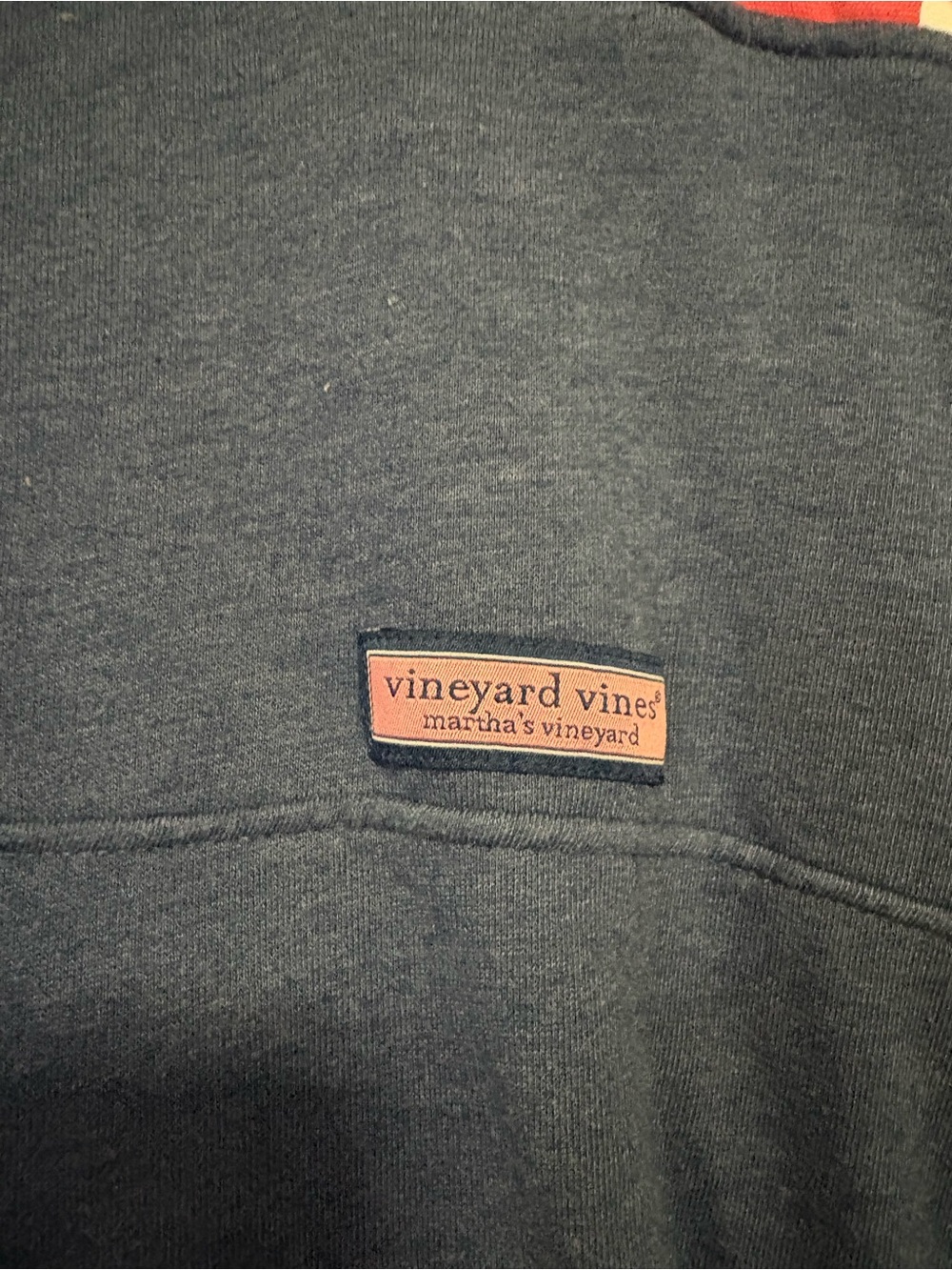 🐳🇺🇸Vineyard Vines Navy Quarter-Zip Pullover with Flag Whale Accents 🇺🇸🐳 - Picture 3 of 8